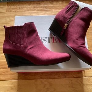 JustFab Women's Burgundy Ankle Boots